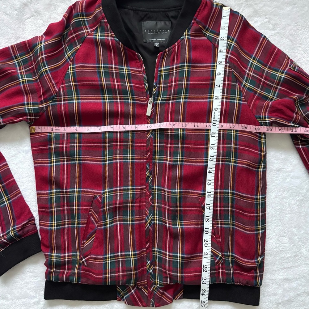 SANCTUARY Tartan Plaid Bomber Jacket--EUC--L - Picture 16 of 16